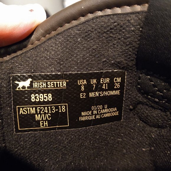 CUSTOM VIBRAM SOLES Irish Setter by Red Wing  KT Comp Toe Work Boots size 8 2E - Picture 2 of 4